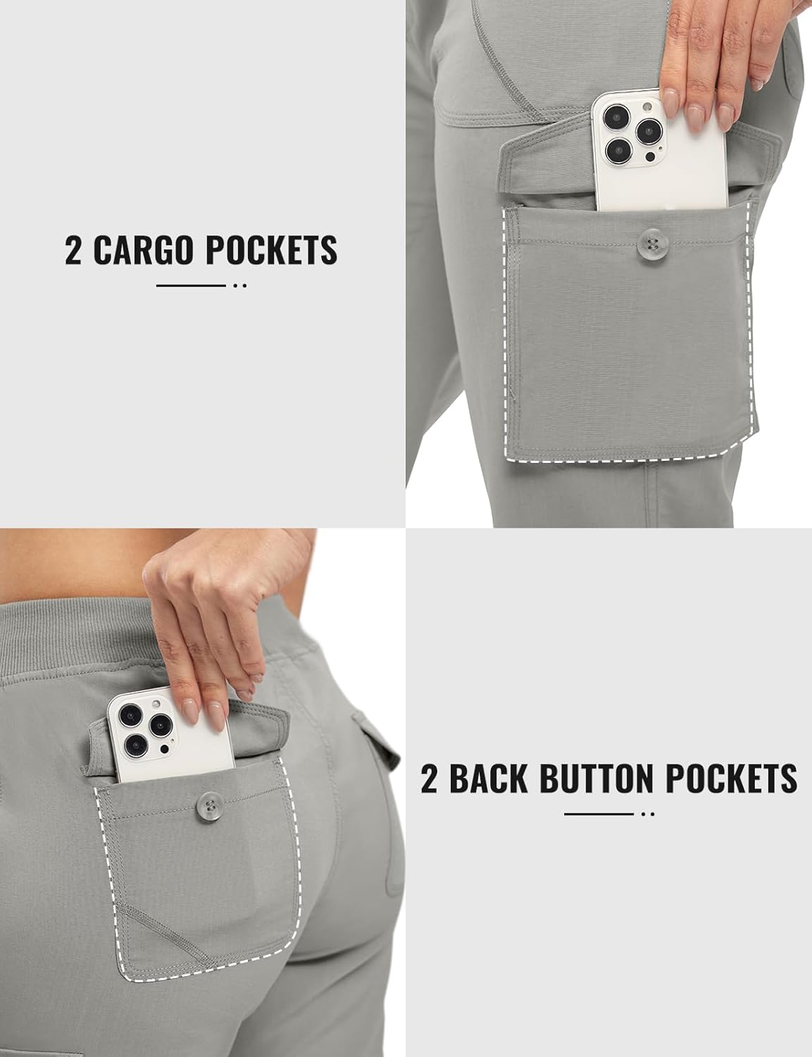 Rdruko Women's Cargo Capris - Lightweight Quick-Dry Hiking Pants with Pockets | Summer Casual Style