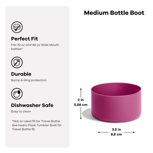 Hydro Flask Bottle Boot – Bottom Protector Sleeve – Silicone Water Bottle Accessory Medium Nectar Orange