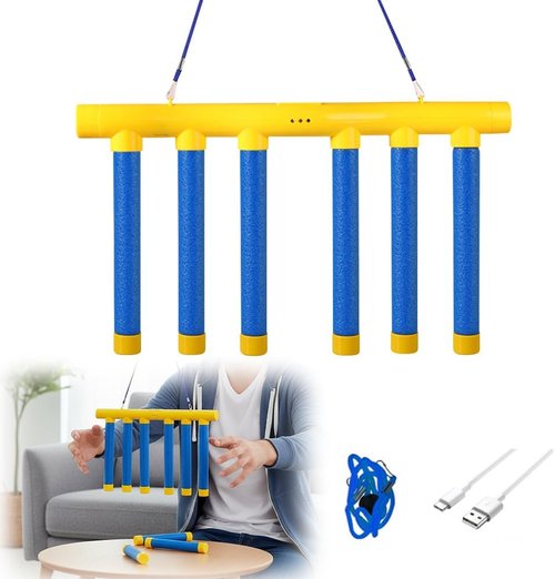 Auiepet Reflective Drop Stick Game Set - Hand Eye Coordination Reflex Training Toy | 3 Speed Modes, Yellow