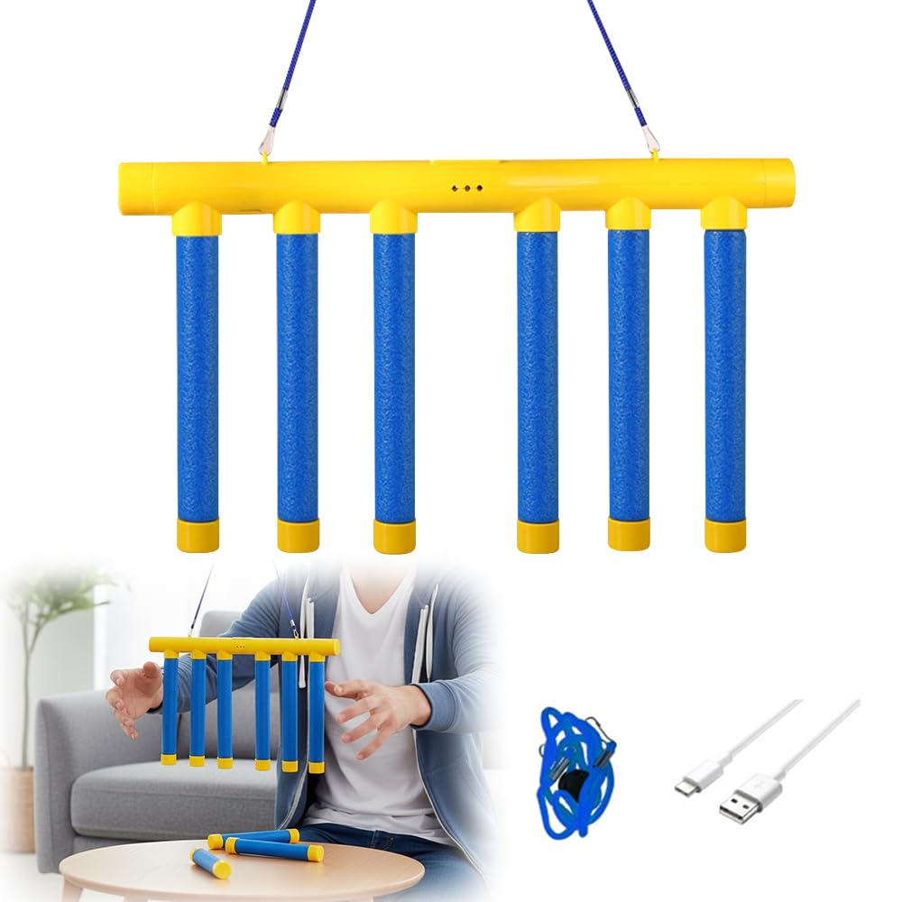 2026 New Reflex Game, Reflective Drop Stick Challenge Game, Hand Eye Coordination Reflex Training Toy, 3 Adjustable Speed Modes, Catching Reflex Sticks for All Ages (Yellow)