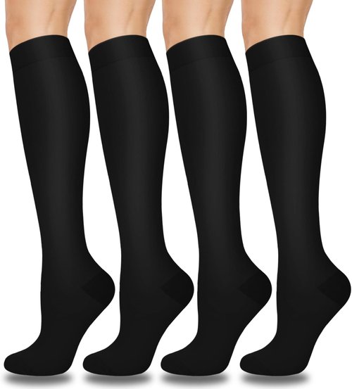 Aoliks Compression Socks - 4 Pairs for Men & Women | Ultimate Support for Nurses & Travelers