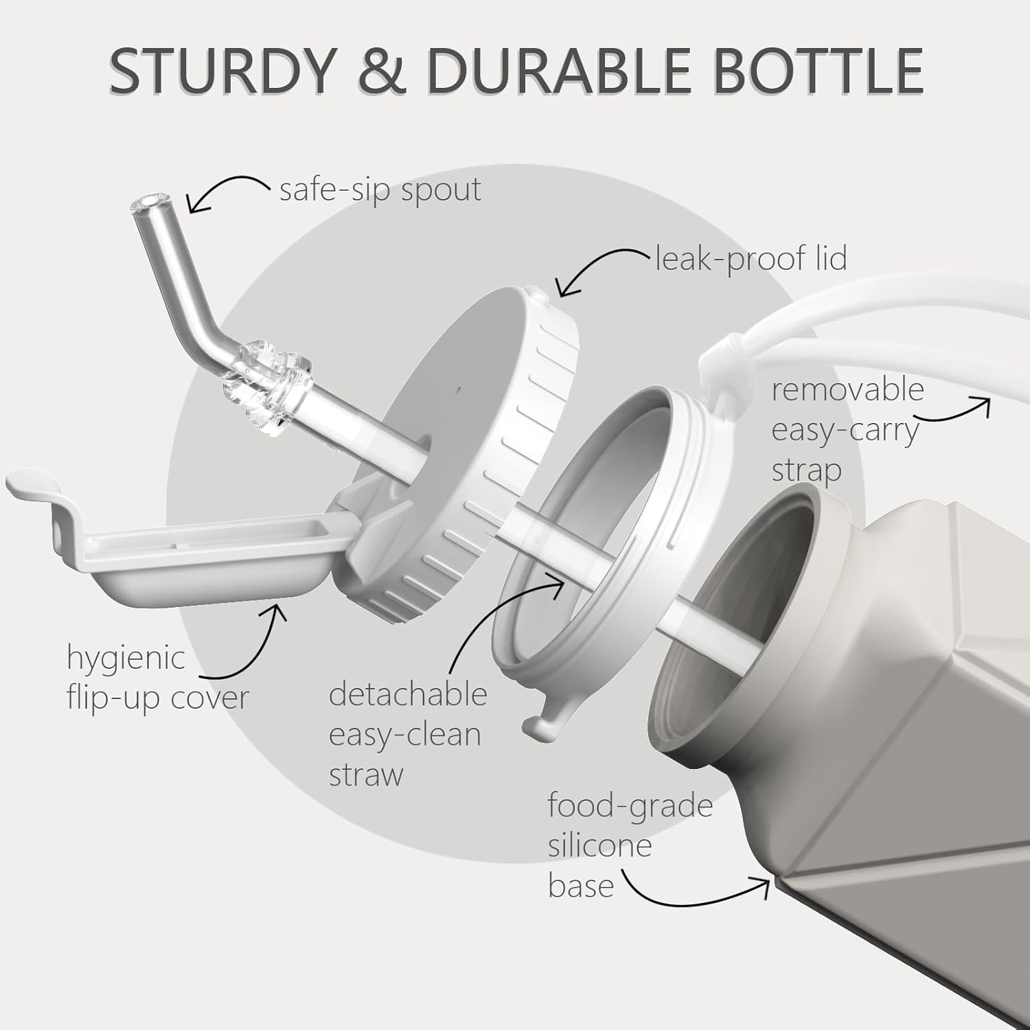 Starlight Collapsible Water Bottle - 20.6oz Silicone, BPA-Free, Leakproof & Portable for Travel, Camping, Yoga