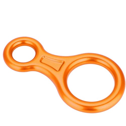AMONIDA Climbing Ring, 35kn Aluminum Alloy Climbing Rappel 8 Ring Keep Climbing Ring, 8-13mm Hole Diameter, for Rappel System, Fire Rescue, Working Aloft(Orange)