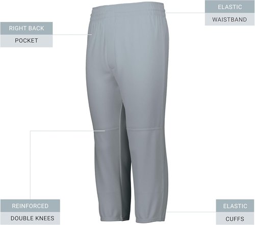 Augusta Sportswear Men's Gamer Pull-Up Baseball Pant - Moisture Management for Softball Players