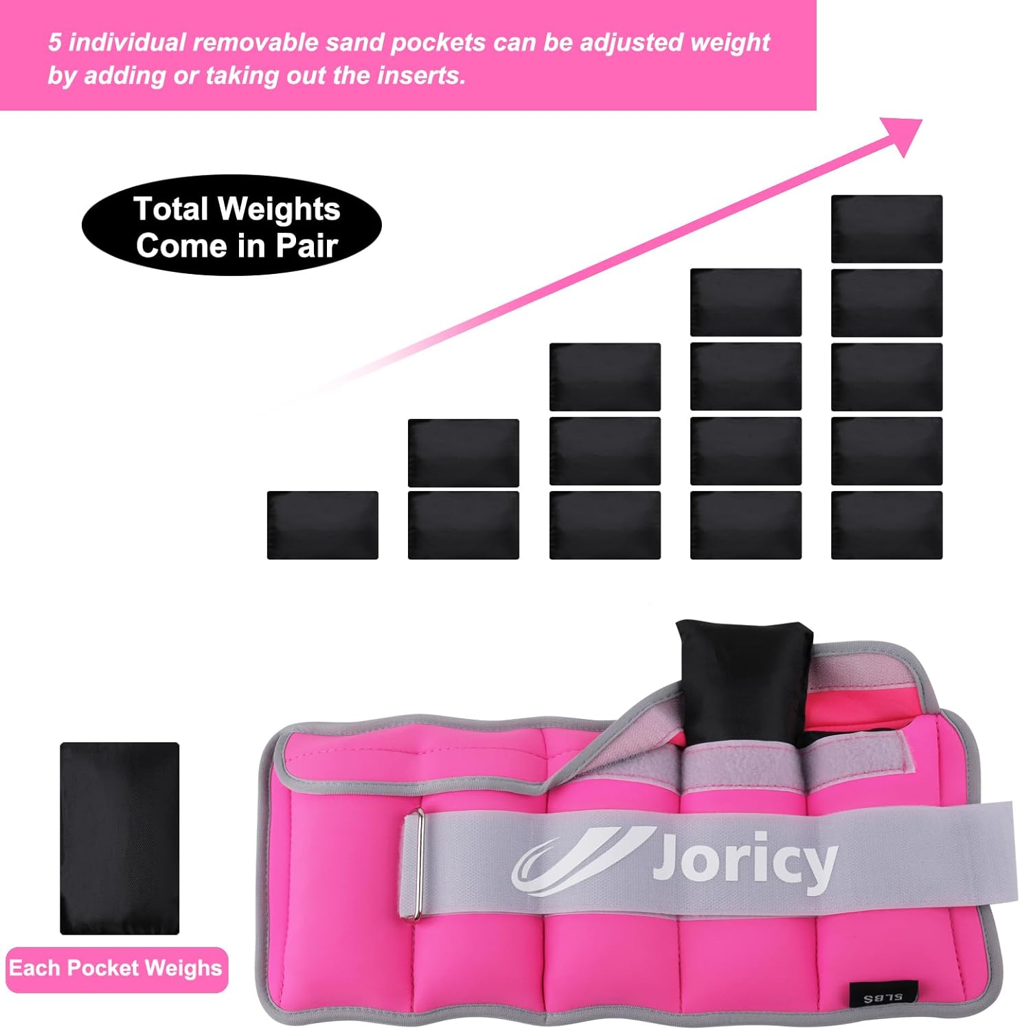 Skiennix Adjustable Ankle Weights - Versatile Strength Training for Walking & Running | 1-20 LBS Options