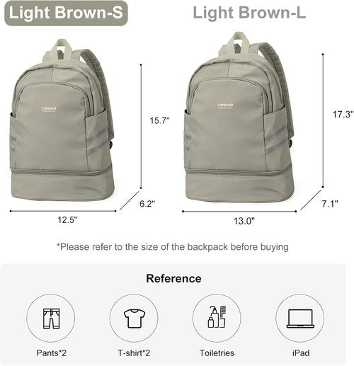 Coofay Gym Backpack - Waterproof Travel Bag with Shoe Compartment | Lightweight Sports Backpack for Women
