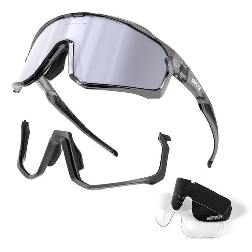 KAPVOE Polarized Cycling Glasses Men Women Mountain Bike Sunglasses MTB Glasses TR90 Sport Glasses Biking Sunglasses Bicycle Riding Goggles Road Cycling Sunglasses Running Golf Cycle Glasses Silver