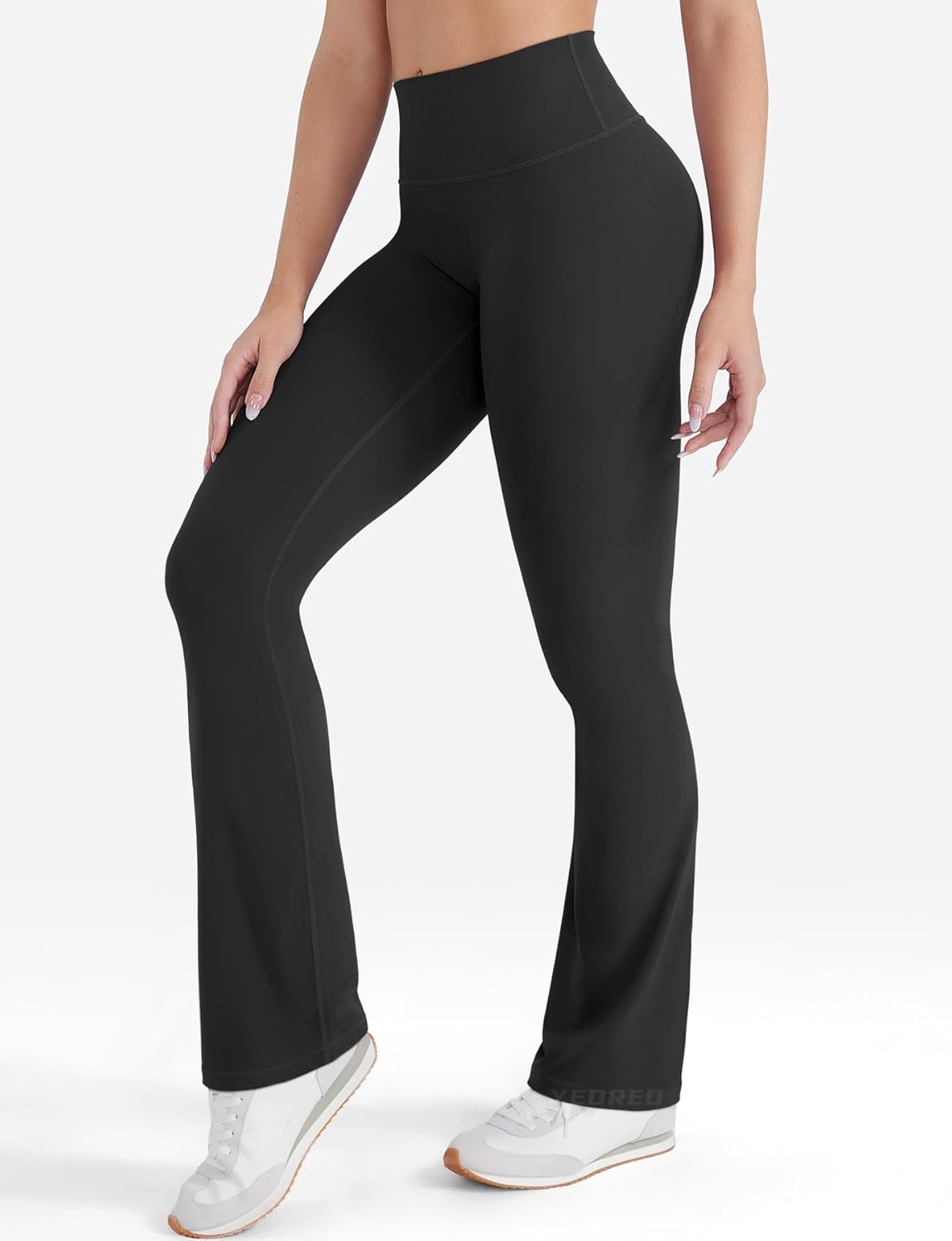 YEOREO Mini Flare Leggings - High Waisted, No Front Seam, Hidden Scrunch | Women's Workout Yoga Pants