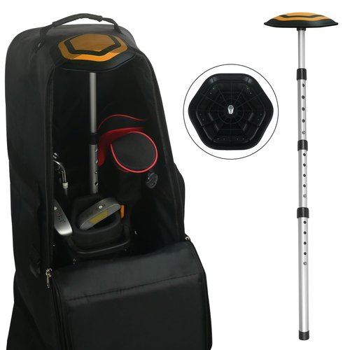 LOVACE Golf Travel Bag Support Pole – Height Adjustable Club Protector, Golf Travel Cover Support System (Orange)