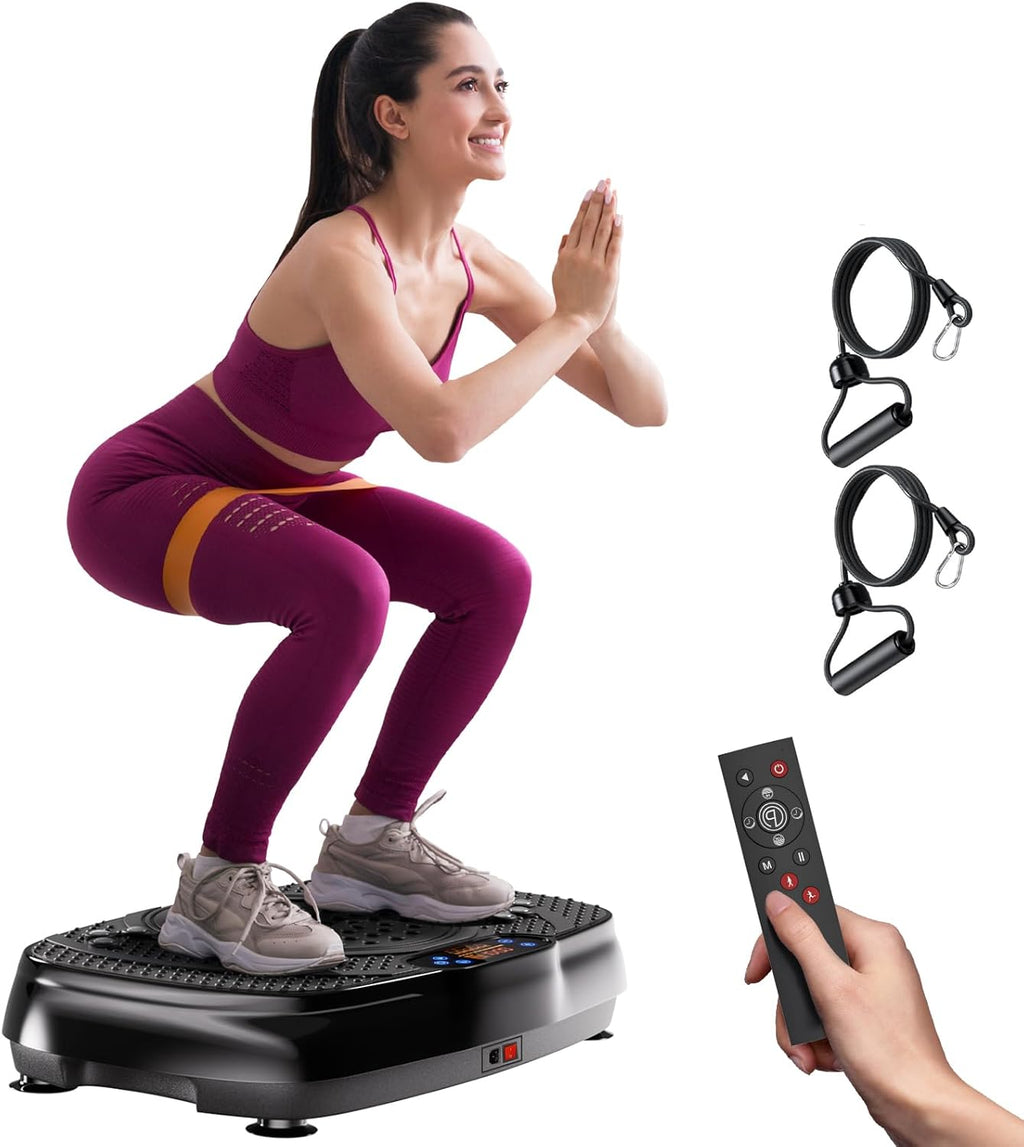 TISSCARE Vibration Plate Exercise Machine - Whole Body Workout Platform for Weight Loss & Lymphatic Drainage, 400lbs Capacity