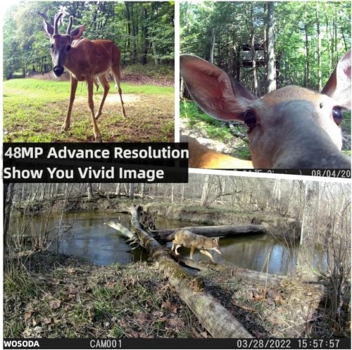 WOSODA Camouflage Trail Camera 2 Pack 48MP Night Vision Waterproof HD Wildlife Monitor