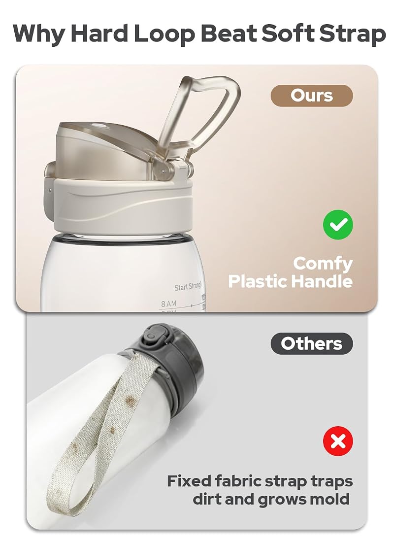 Opard Zip Bottle 32oz - BPA Free Tritan Water Bottle with One-Hand Slide Lock, Dishwasher Safe