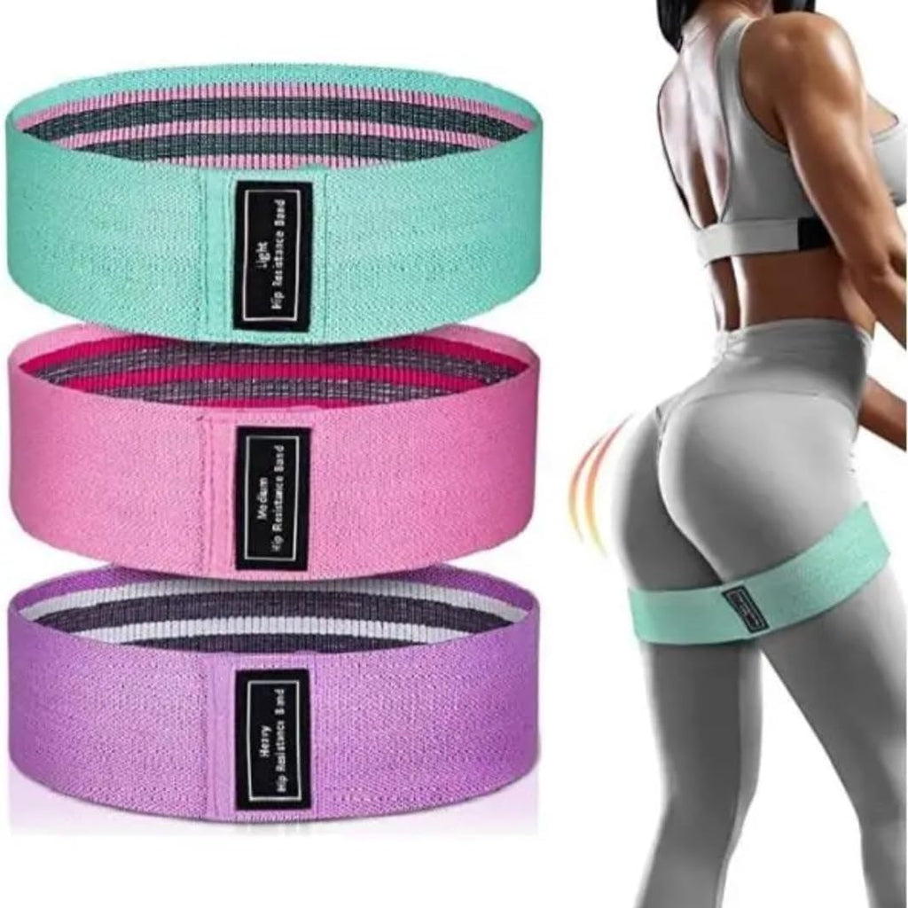 Skiennix Resistance Bands - Fabric Stretch Bands for Legs & Glutes | 3 Resistance Levels for Yoga & Pilates