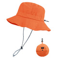 PFFY Packable Sun Bucket Hat for Women Outdoor UV Protection Sun Hats Waterproof Lightweight Hiking Outdoor Cap Orange