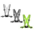 Famnosta Running Reflective Vest Gear 3 Pack Adjustable Safety Vest for Women Men High Visible Reflective Straps Vest for Running Cycling Motorcycling (Green,Gray,White)