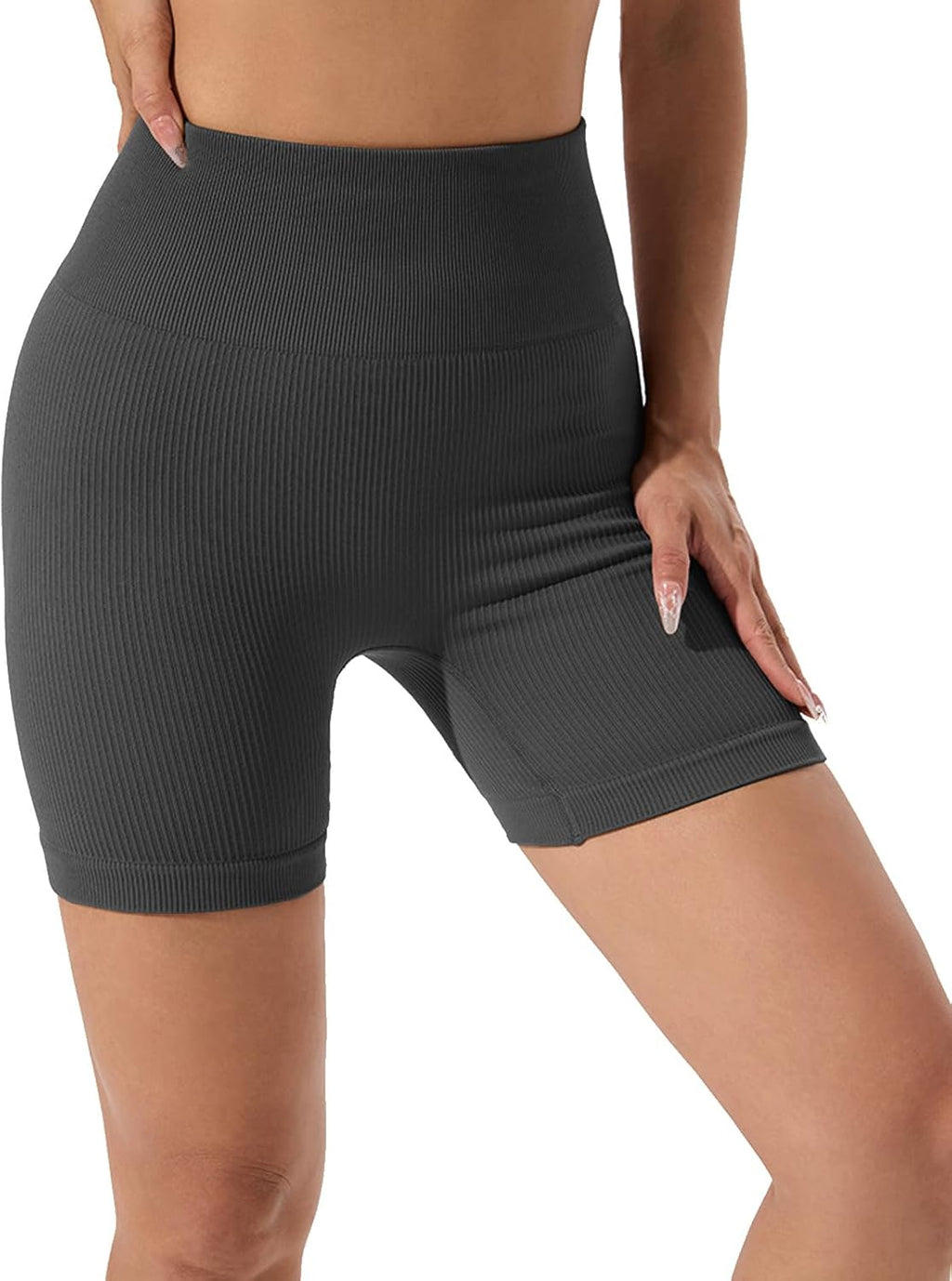 Skiennix Women’s Athletic Shorts - High Waisted Butt Lifting Seamless Biker Shorts for Gym & Yoga