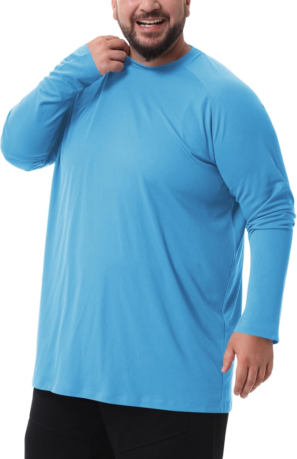 Skiennix Men's Big & Tall Long Sleeve Swim Shirt - UPF 50+ Sun Protection, Quick Dry (2XL-8XL)