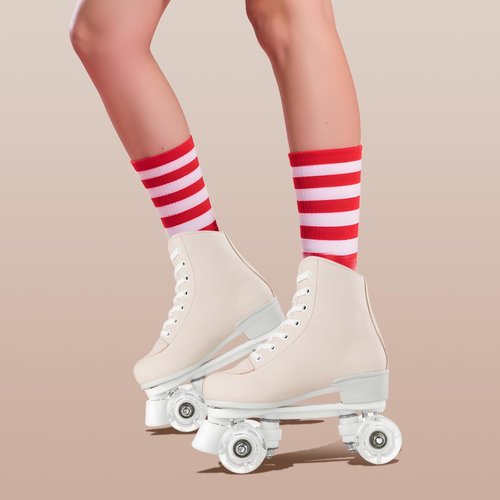Women's Girls High-top Roller Skates with Light Up Wheels,PU Leather Classic Double-Row Roller Derby Skate for Women Men,Indoor Outdoor, Beginner-Pink White Flash Wheel,38