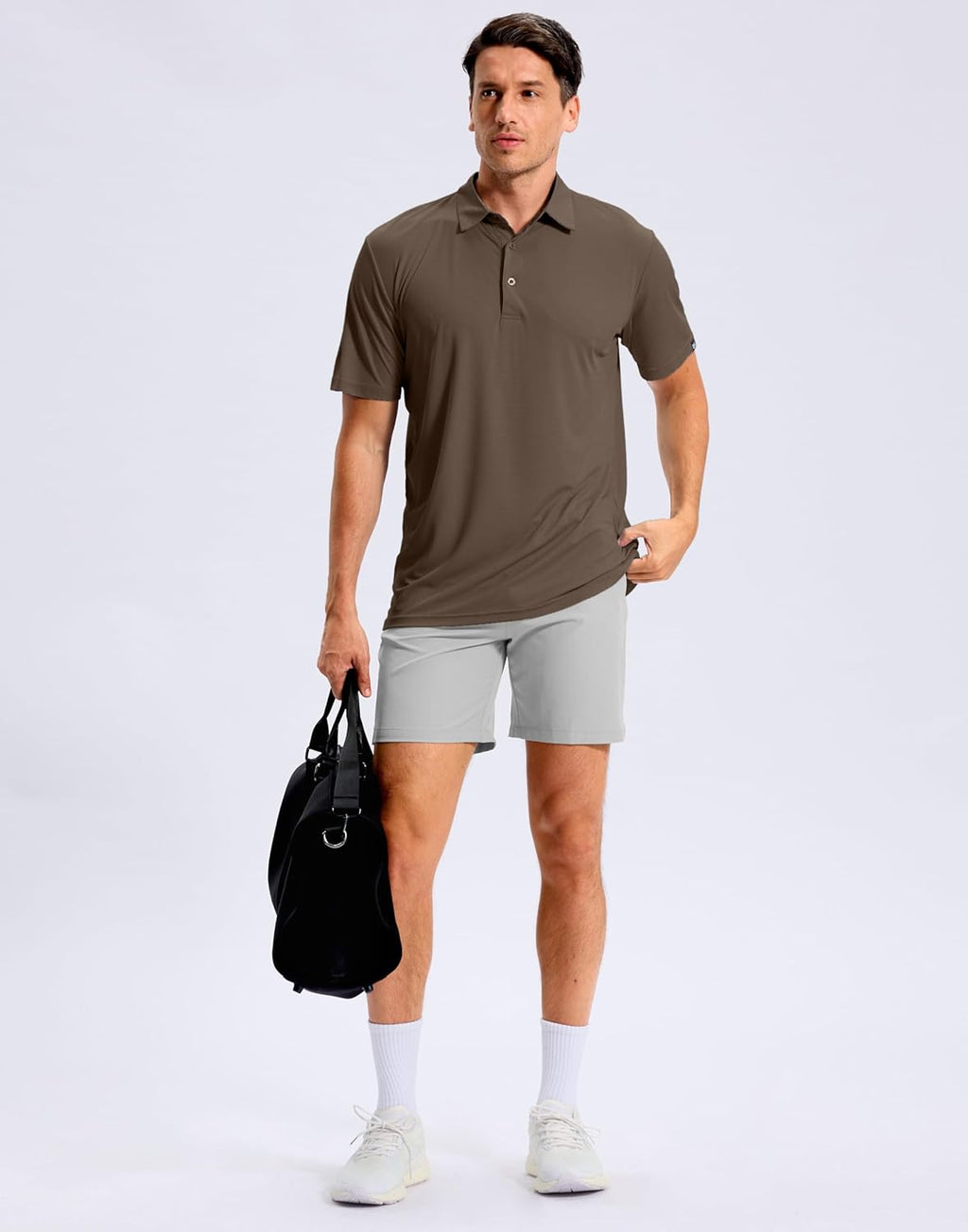 Skiennix Men's Golf Shirt - Lightweight Moisture-Wicking Short Sleeve Polo | Performance Fit, Grid Design