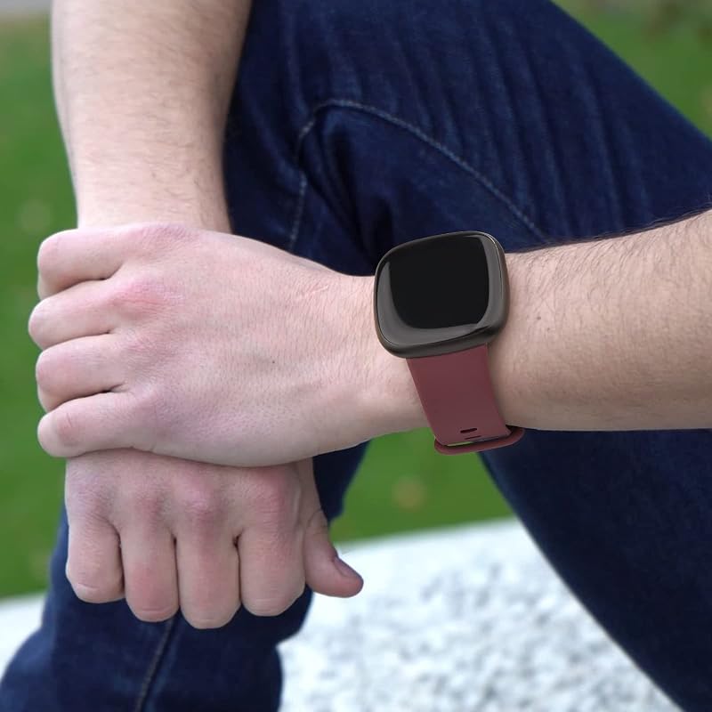 6 Pack Fitbit Versa 4/3 Sense 2 Smartwatch Bands — Soft Elastomer Replacement Straps, 6 Colors (Small & Large) - Tobfit