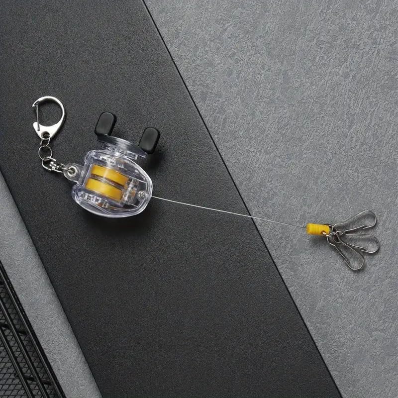 Retractable Fishing Reel Keychain - Durable Portable Angler Accessory