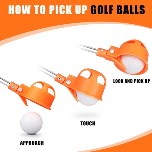BIRDIEBLAST Golf Ball Retriever, 9Ft/12Ft/17Ft/20Ft Professional Stainless Steel Golf Ball Retriever, Telescopic Golf Ball Retriever for Water
