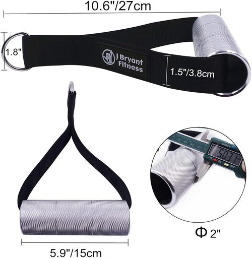 J Bryant Thick Gym Handles - Non-Slip High Density Aluminum Grips for Cable Machines | 2 Strong Handles (1 Pair)