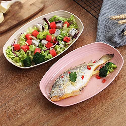 Microwave Safe Wheat Straw Dinner Plates - 8 Pack, 11 Inch Lightweight Shatterproof for Camping & Picnic