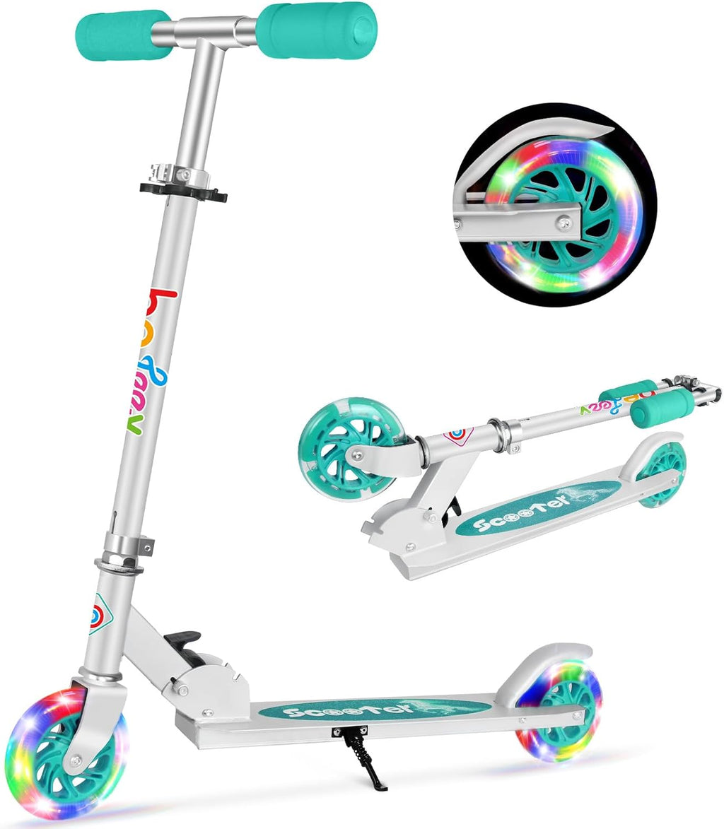 BELEEV V1 Kick Scooter for Kids - 2 Wheel Folding Design, Adjustable Height, Light Up Wheels | Ages 3-12