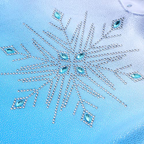 Girls Ballet Leotard 4-5T Snow Blue Sparkly Dance Tutu Outfit