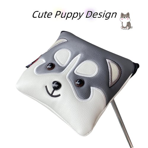 Lovely Golf Mallet Putter Cover Head Cover Headcover, Magnetic Putter Cover Mallet for Men, PU Leather Golf Club Cover Protection - Putter Headcover for Golf Clubs (Square Mallet Putter)