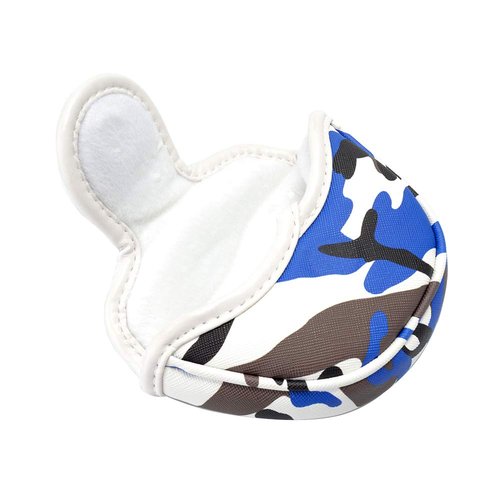 PLUSKER Camo Golf Club Half Mallet Putter Cover - Magnetic Blue Synthetic Leather Headcovers, Waterproof Tactical Protector for Golf Course Travel