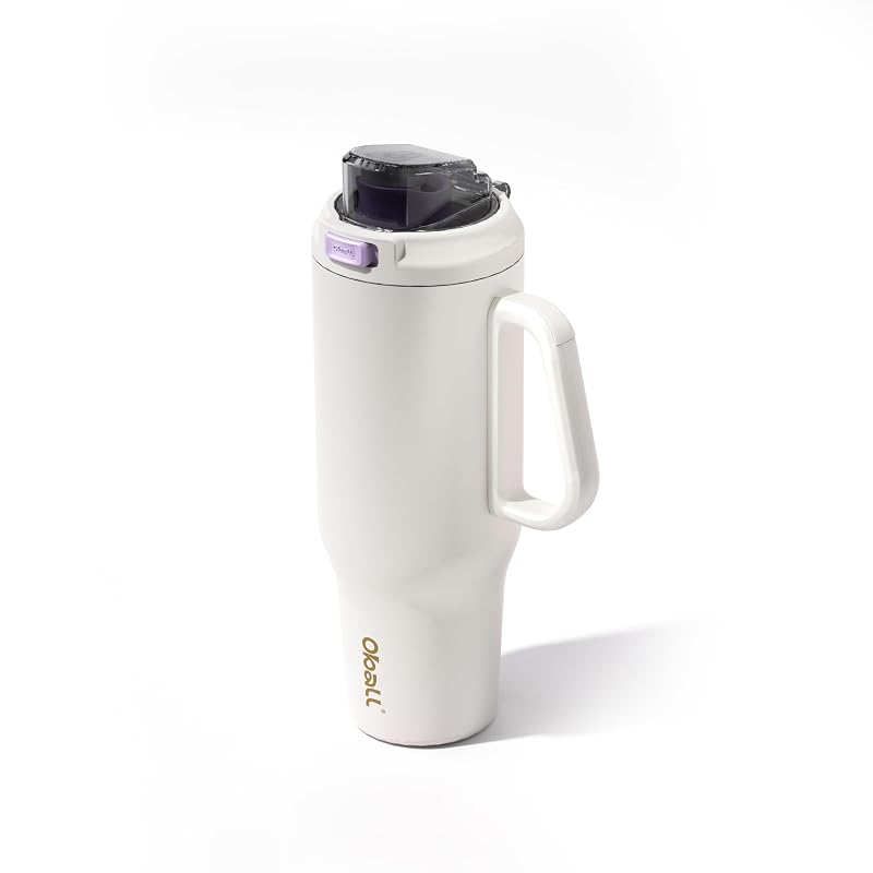 OBALL 42 oz Insulated Tumbler with Straw - Beige (Variation: Beige)