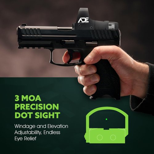 Ade Advanced Optics Huracan Blue Dot Reflex Sight for Handgun - Compatible with Doctor/Venom/Fastfire Red Dot Footprint