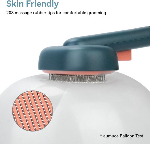 Aumuca Self-Cleaning Slicker Brush - Gentle Pet Grooming Tool for Dogs & Cats | Efficient Hair Remover for All Fur Types