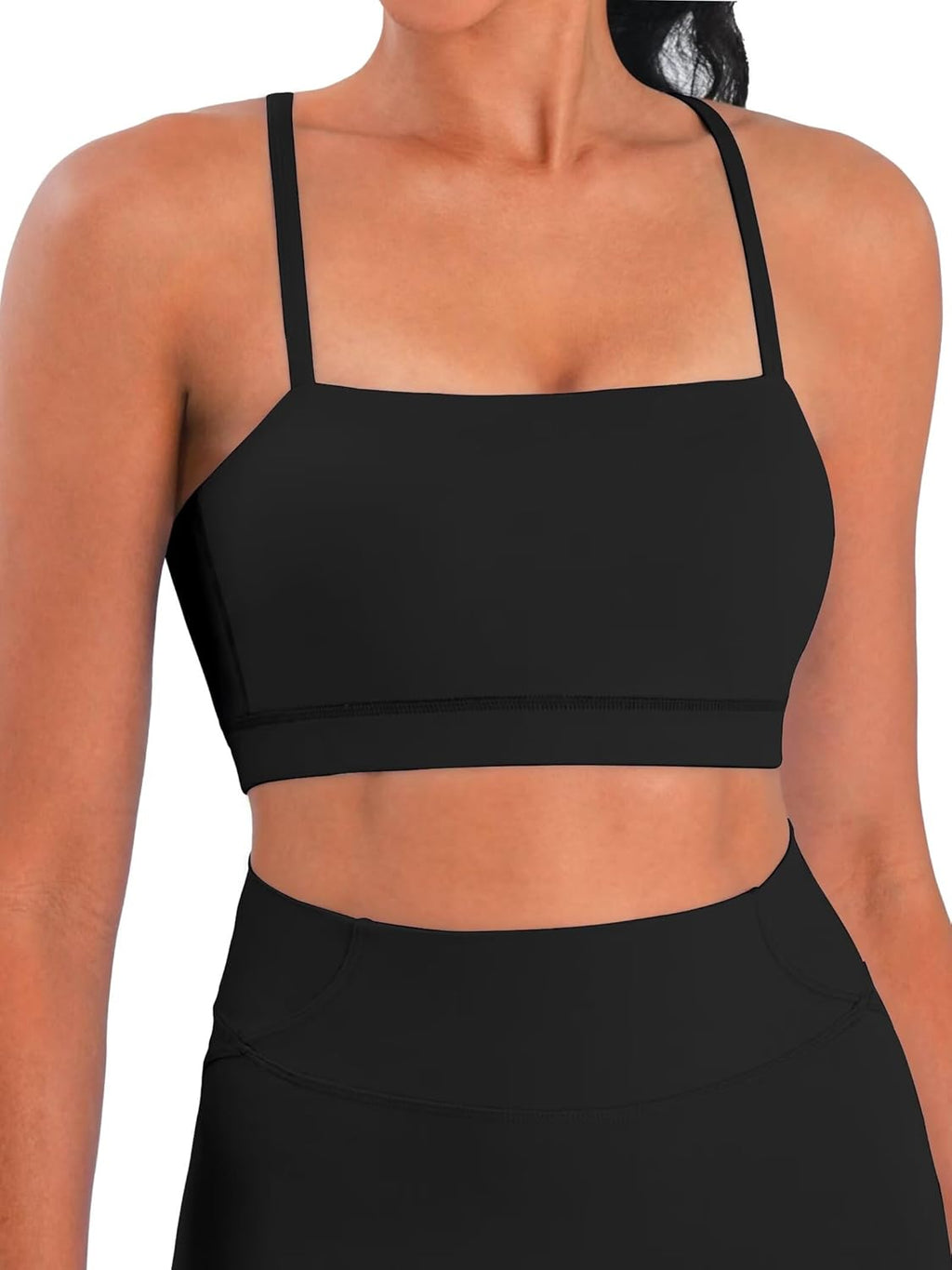 Sunzel Women's Sports Bra - Buttery Soft Wireless Crop Top with Adjustable Straps | Padded Yoga Bra for Low Impact Workouts