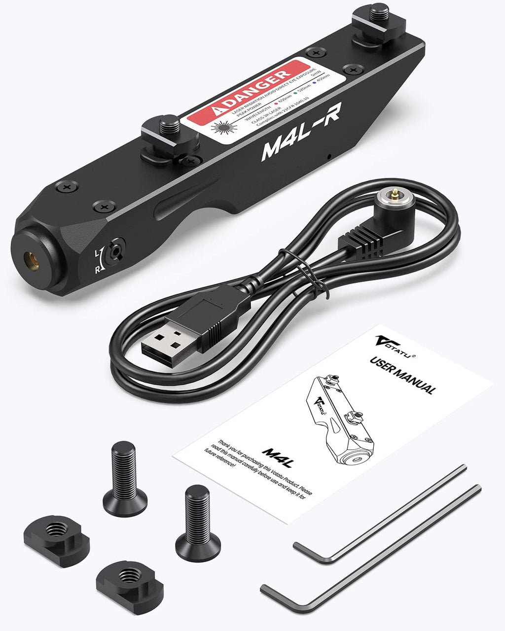Votatu M4L-R Red Laser Sight - Ultra Low-Profile Tactical Compact Beam with Strobe Function