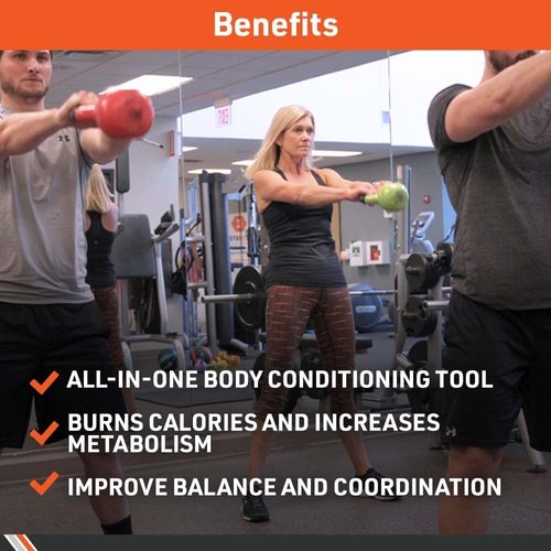 Body Sport Kettlebell - Cast Iron Vinyl Coated for Strength Training | Professional Gym & Home Use
