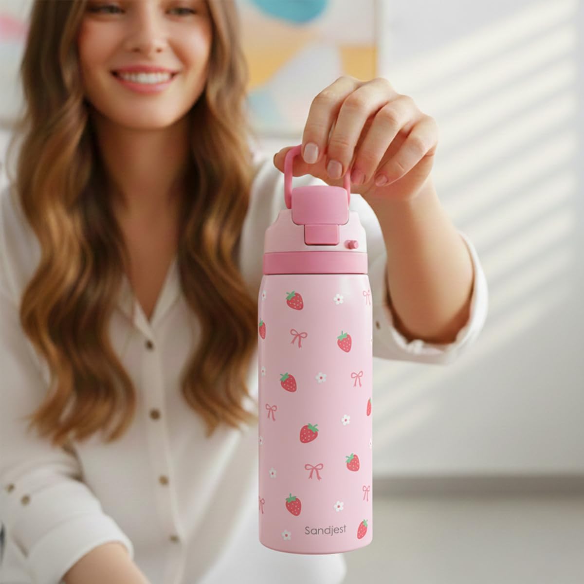 Skiennix Insulated Stainless Steel Water Bottle - 32oz with Straw for Sports & Travel | Perfect Gift for Women & Teens