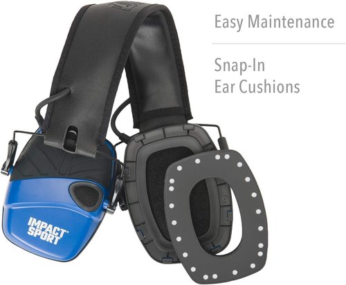 Howard Leight Impact Sport Electronic Shooting Earmuff - Sound Amplification, Real Blue Color