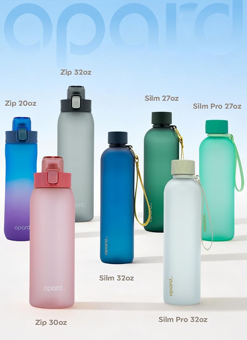 Opard Zip Bottle 32oz - BPA Free Tritan Water Bottle with One-Hand Slide Lock, Dishwasher Safe