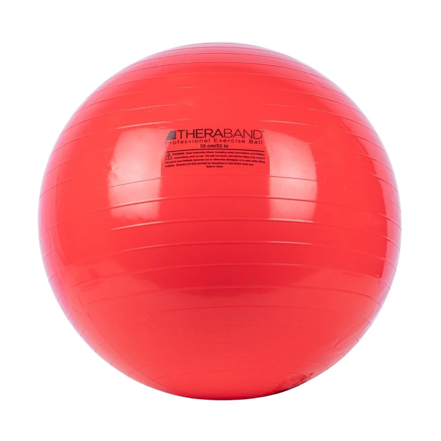 TheraBand Exercise Ball - 55 cm Stability Ball for Posture, Balance & Core | Red for 5'1" to 5'6" Athletes