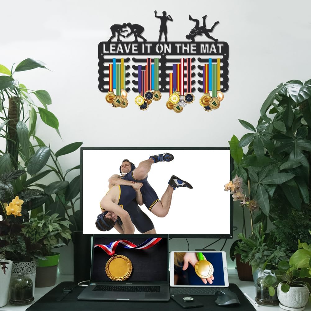 SUPERDANT Sports Medal Hanger Display Medal Holder Award Metal Medal Organizer Ribbon Display Holder Rack Wall Mounted Race Non-Slip Hooks for Athletes Gifts