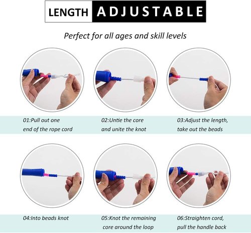 Long Double Dutch Jump Rope - 16 Ft | 2 Pack for Kids & Adults - Beaded Segmented Design