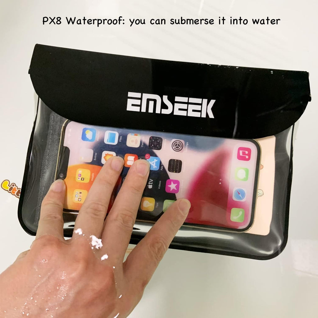 Skiennix Waterproof Waist Pouch - Dry Belt Bag Fanny Pack for Keys, Wallet & Phone | Ideal for Swimming & Surfing (Black)