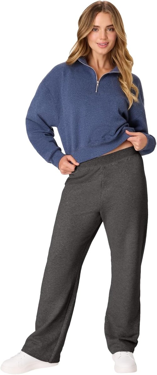 Hanes Women's EcoSmart Fleece Sweatpants - Pocketless Open-Bottom Design | Regular & Petite Sizes
