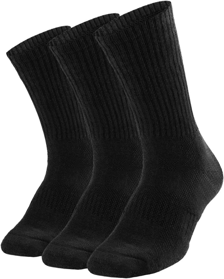 SOX TOWN Unisex Cushioned Crew Athletic Socks - Combed Cotton, Moisture-Wicking, Breathable Performance