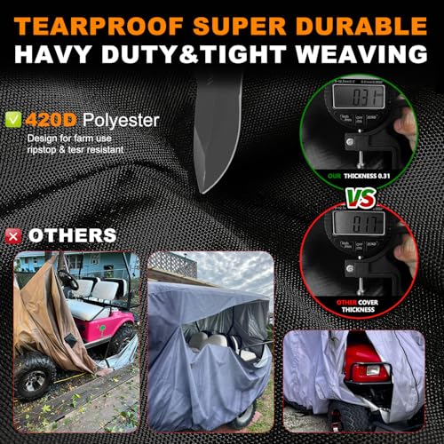 Waterproof 2/4/6 Passenger Golf Cart Cover with Extended Roof - Universal Fit