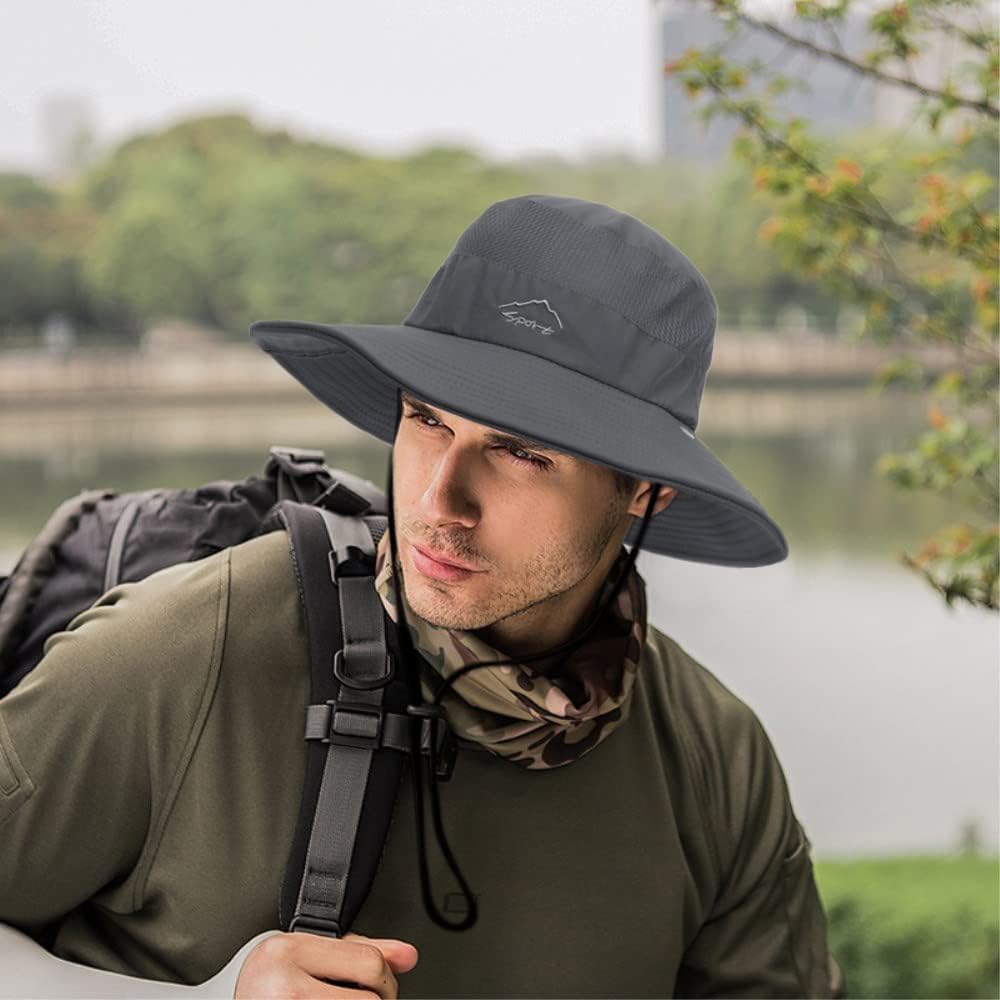 Skiennix Men's Sun Hat - Quick Dry UV Protection with Neck Flap | Wide Brim for Fishing & Hiking, UPF 50+