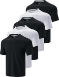Skiennix Men's Active Quick Dry Crew Neck T-Shirts - 5 Pack Athletic Workout Tees